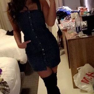 Sexy h&m button up denim dress